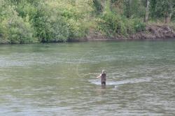 Fishing in the Willamette River adjacent to Riverfront Park