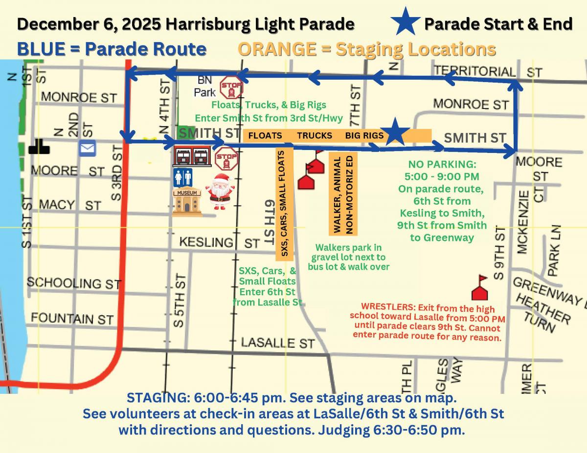 2025 Light Parade Map and Staging Locations