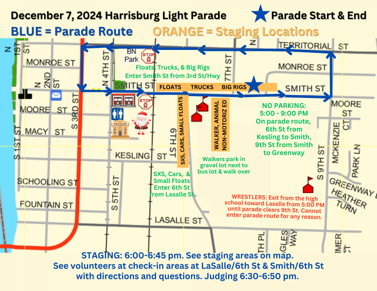 Updated Route with Staging Locations