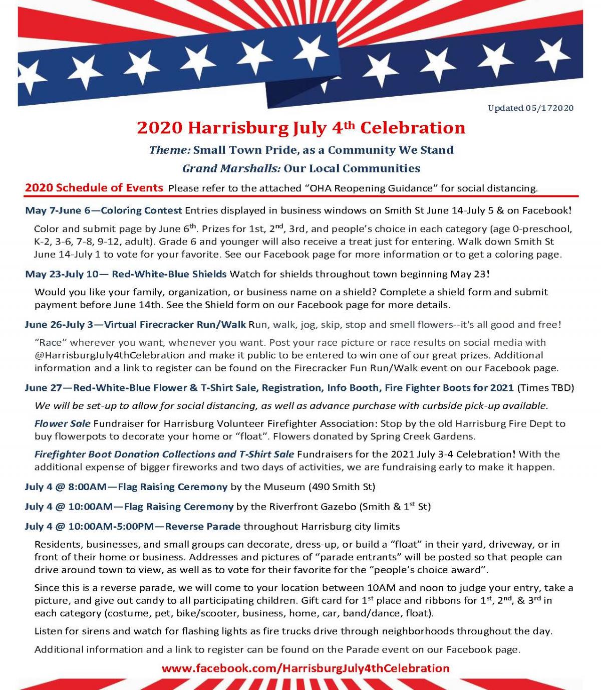 4th of July Event Schedule City of Harrisburg Oregon