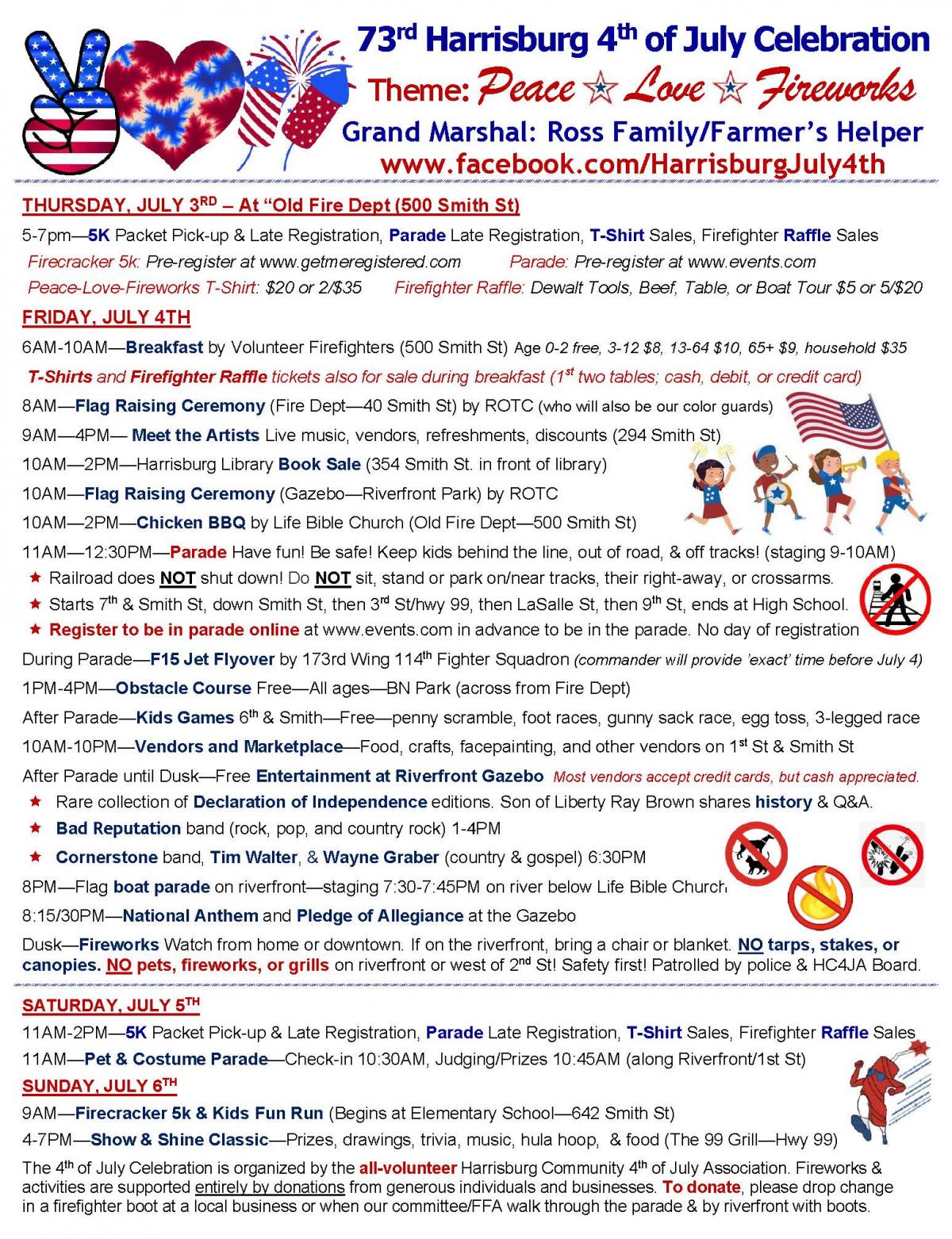 4th of July Schedule
