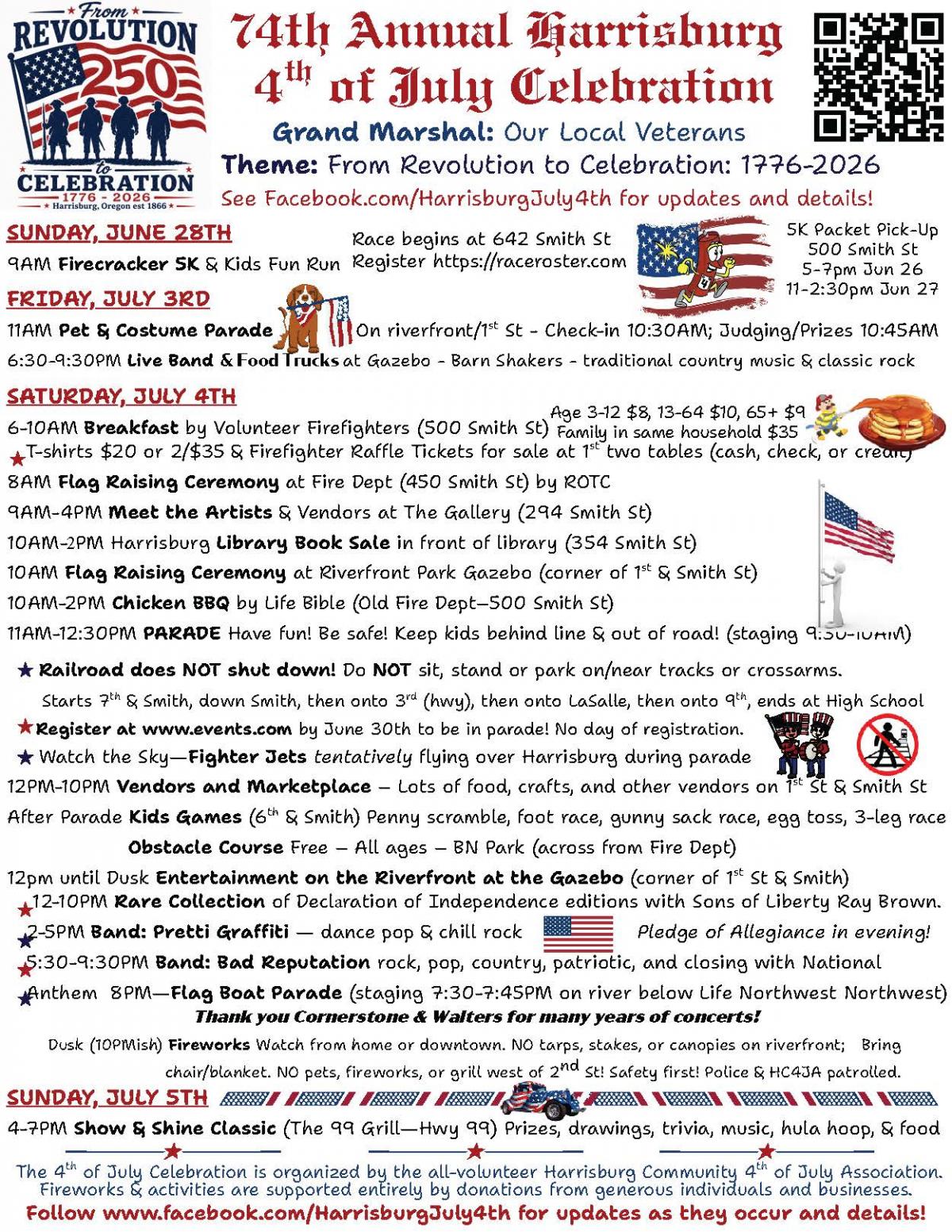 4th of July Event Schedule 2026