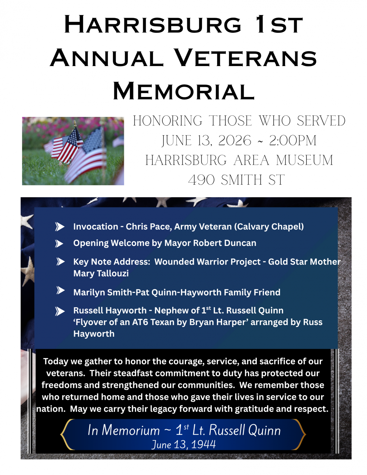 Harrisburg 1st Annual Veterans Memorial