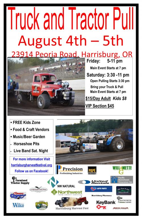 Harvest Fest 2024 August 2nd and 3rd City of Harrisburg Oregon